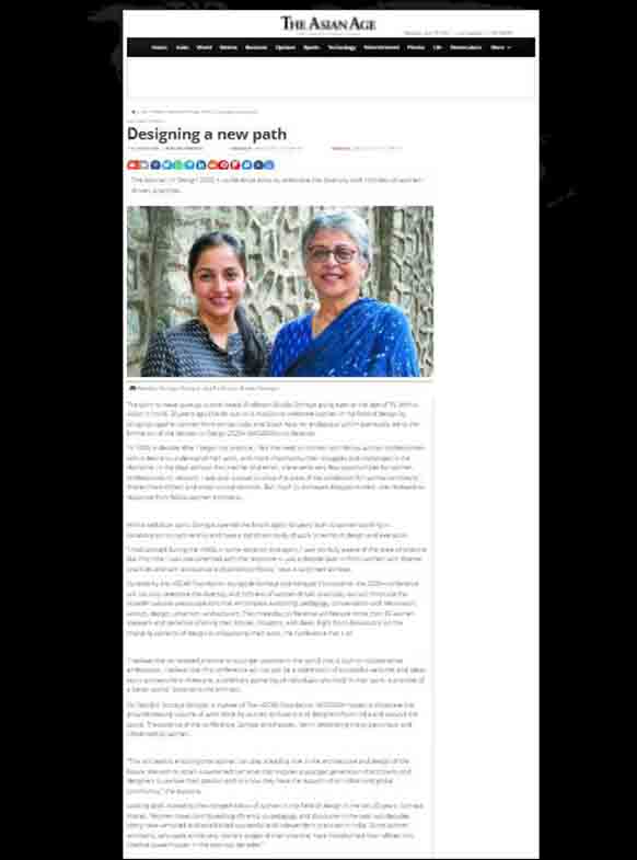 Designing a new path, The asian age
